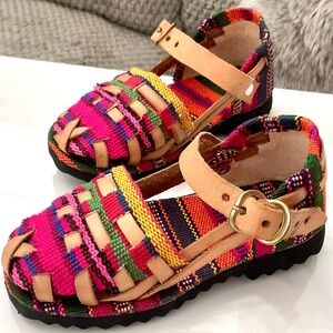 GUATEMALAN NATIVE HANDMADE KIDS HUARACHE SANDALS